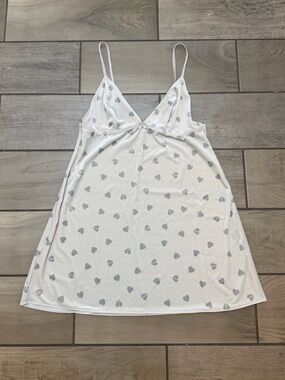 SKIMS Velvet Lace Slip Dress Platinum Heart Breaker Mini Nightgown